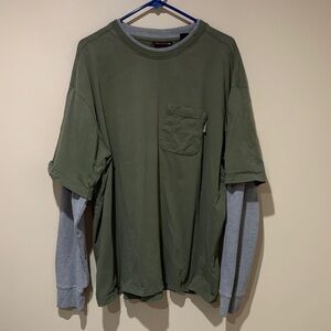 Layered look one piece shirt
